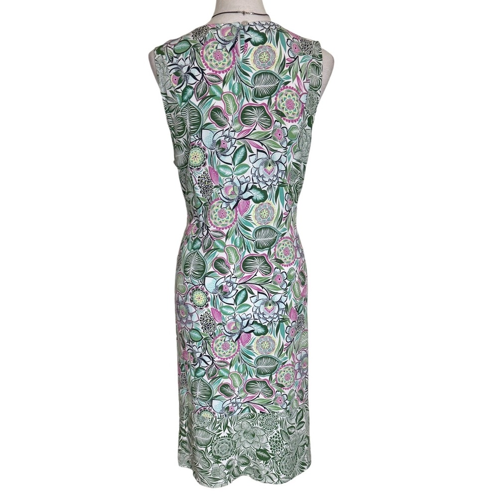 J Jill Floral Sleeveless Shift Dress Pockets Resortwear Tropical Beach Womens L - Picture 3 of 15